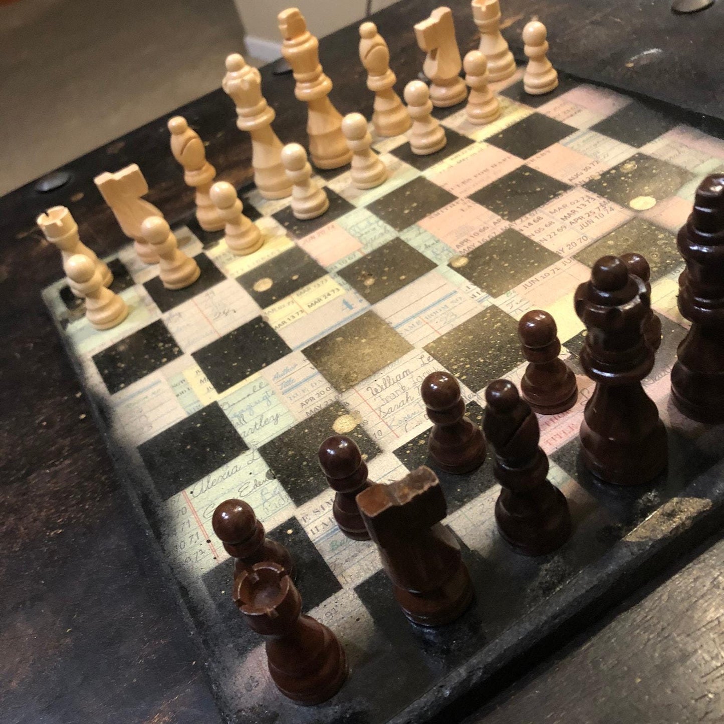 Scrapbook Chess Set - Golden Vintage