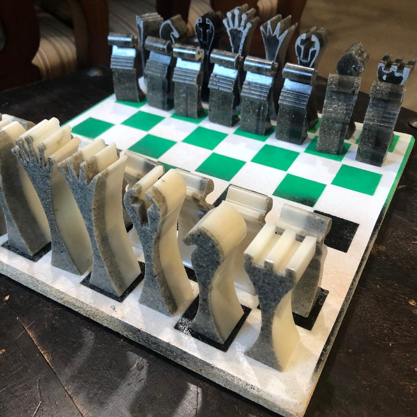 Painted Chess Set - Speed Green Royal