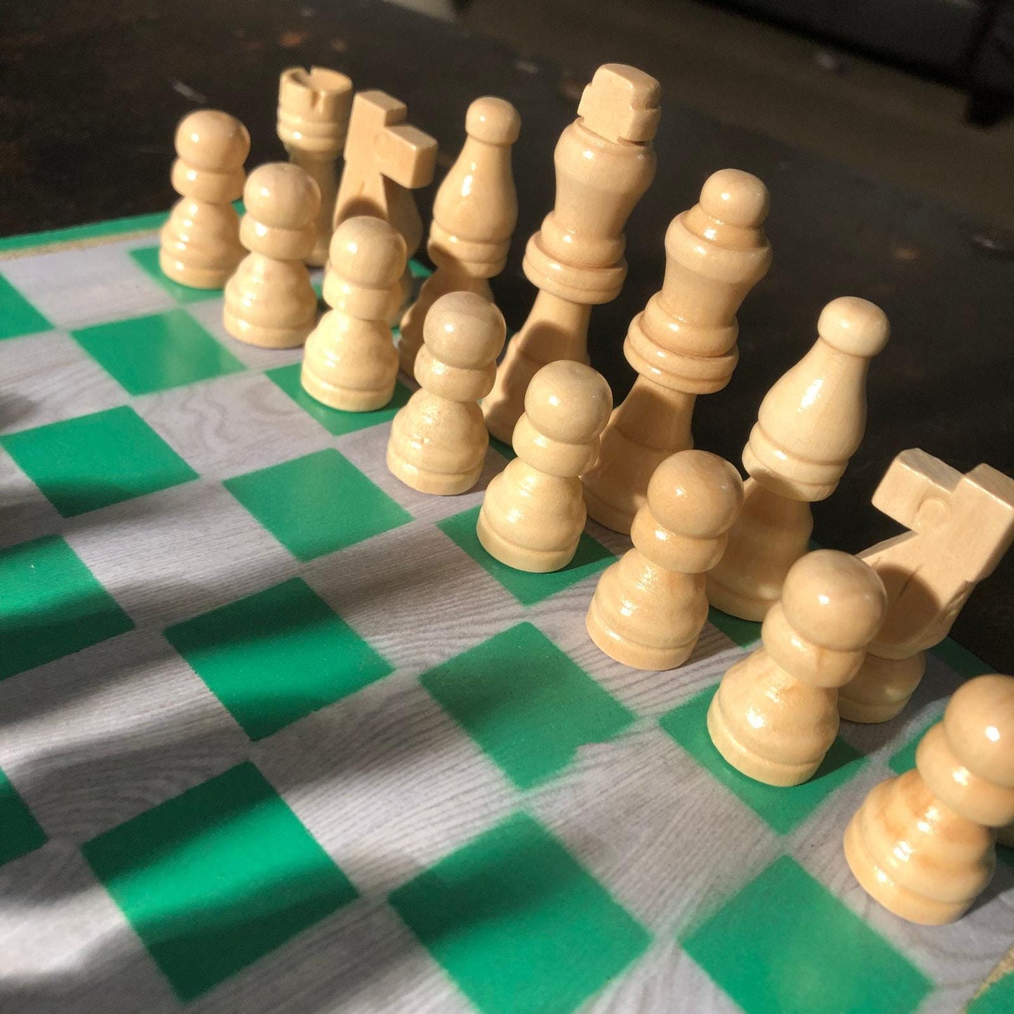 Scrapbook Chess Set - Green Mint