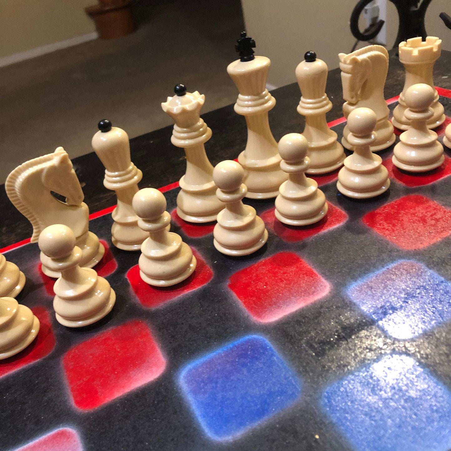Large Chess Set - Red Blue & Yellow Mix