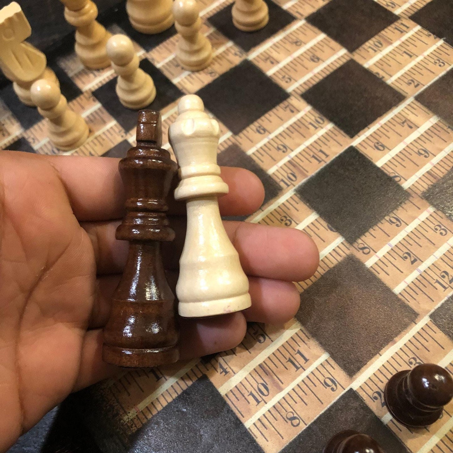 Scrapbook Chess Set - Ruler Pattern