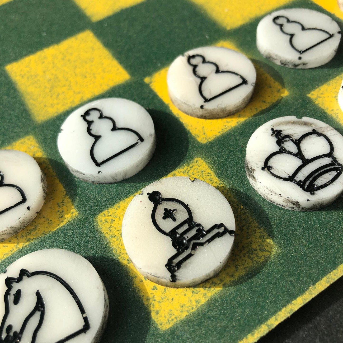 Chess Set - Yellow & Green