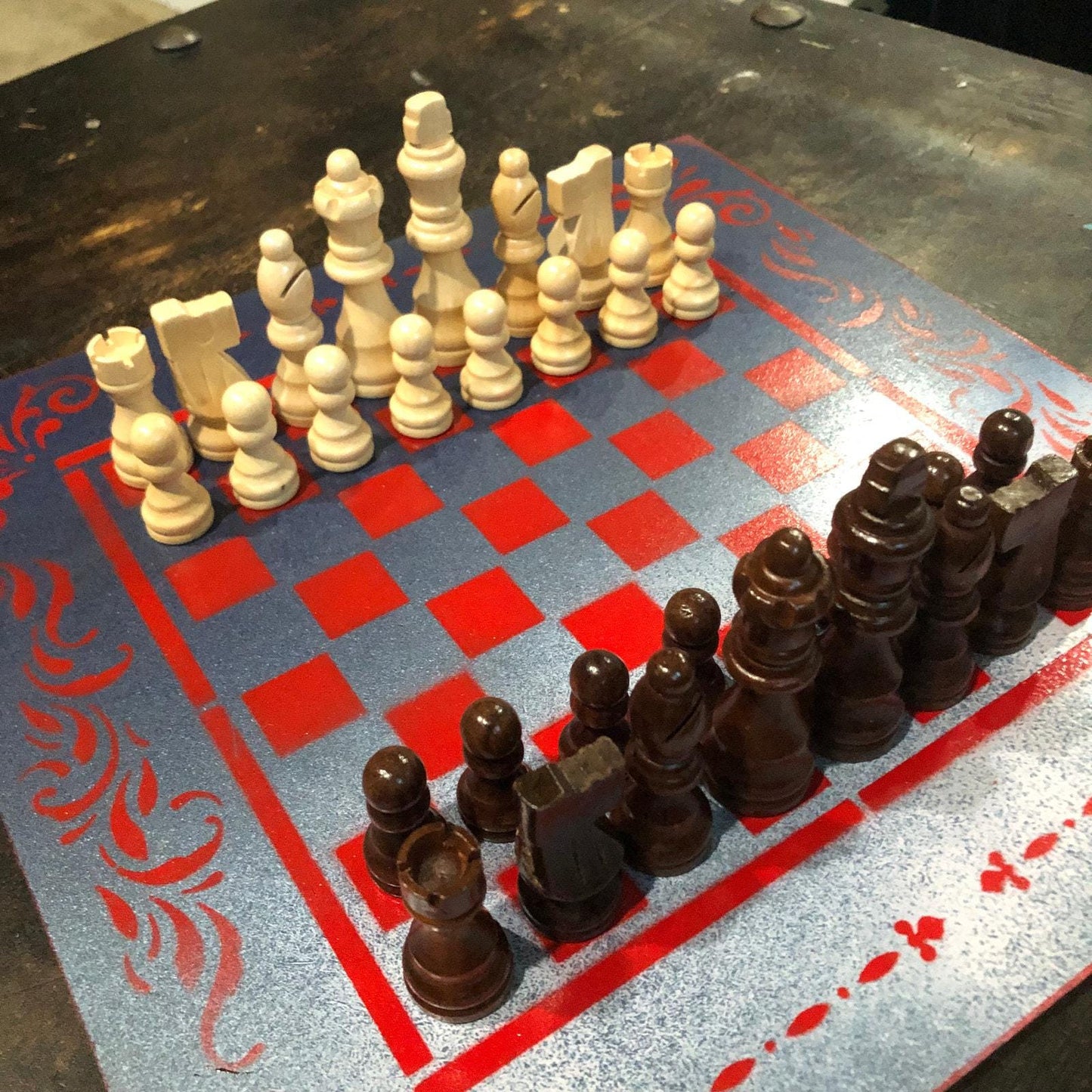 Chess Set - Blue Red Mist