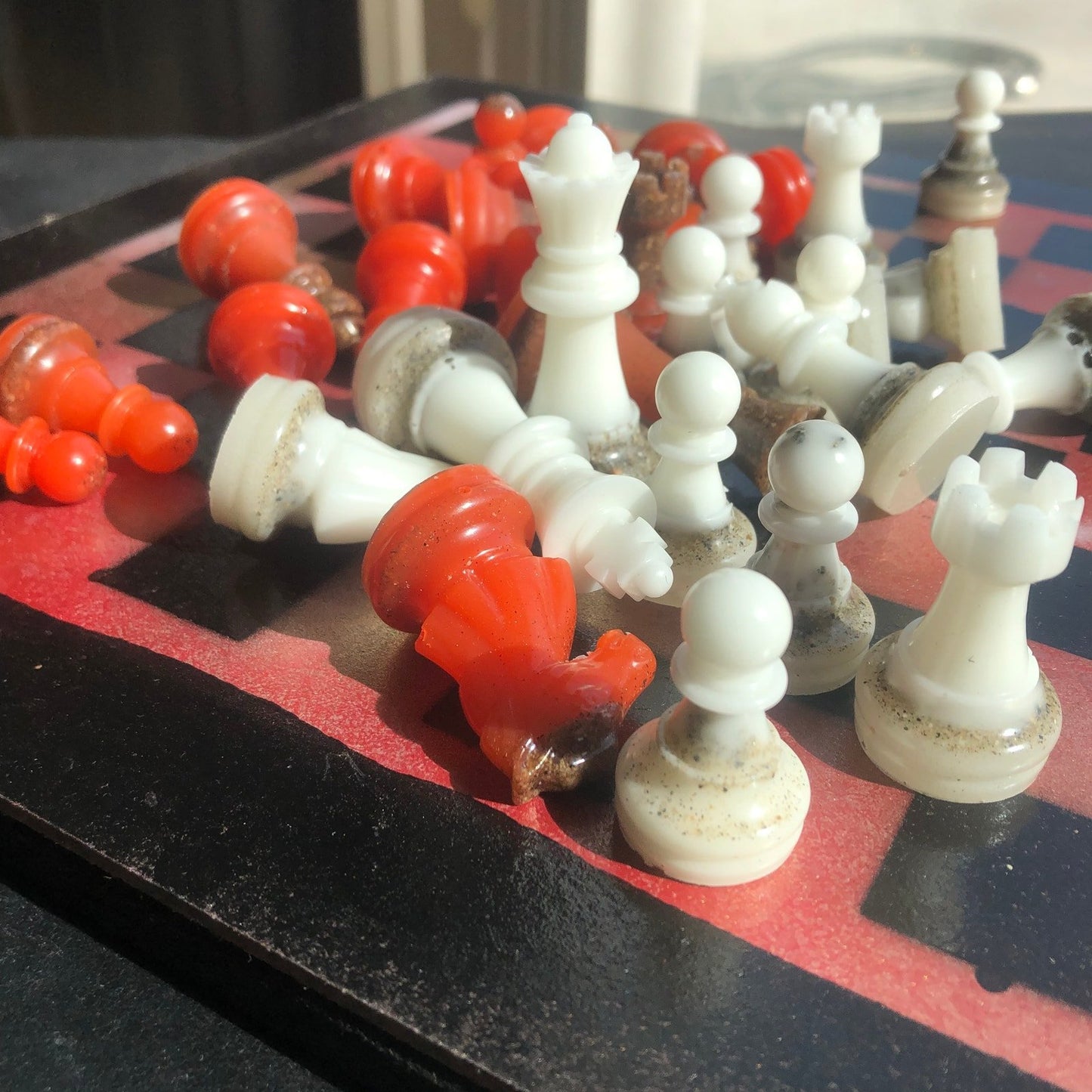 Chess Set - Opal Red Deluxe