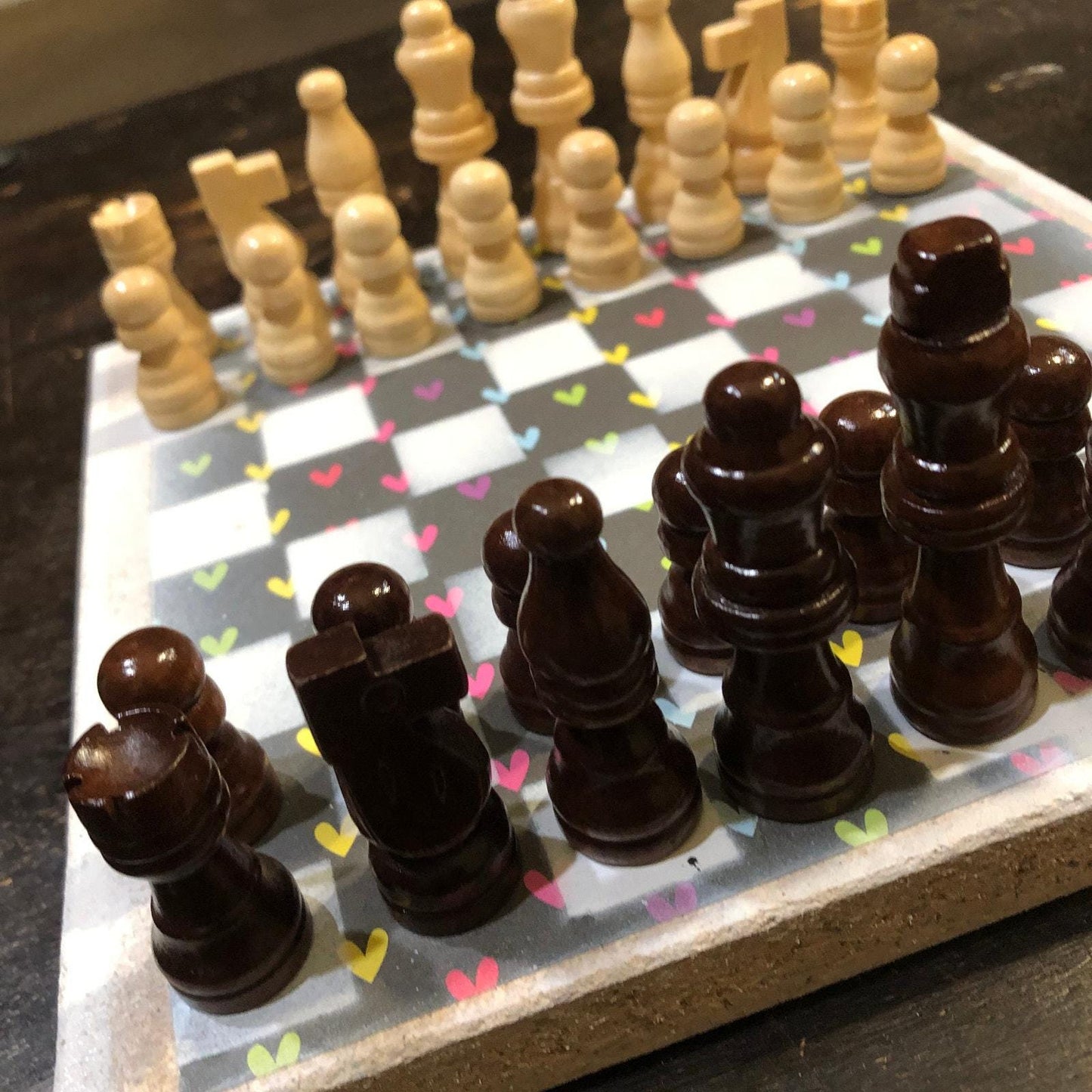 Scrapbook Chess Set - Rainbow Heart