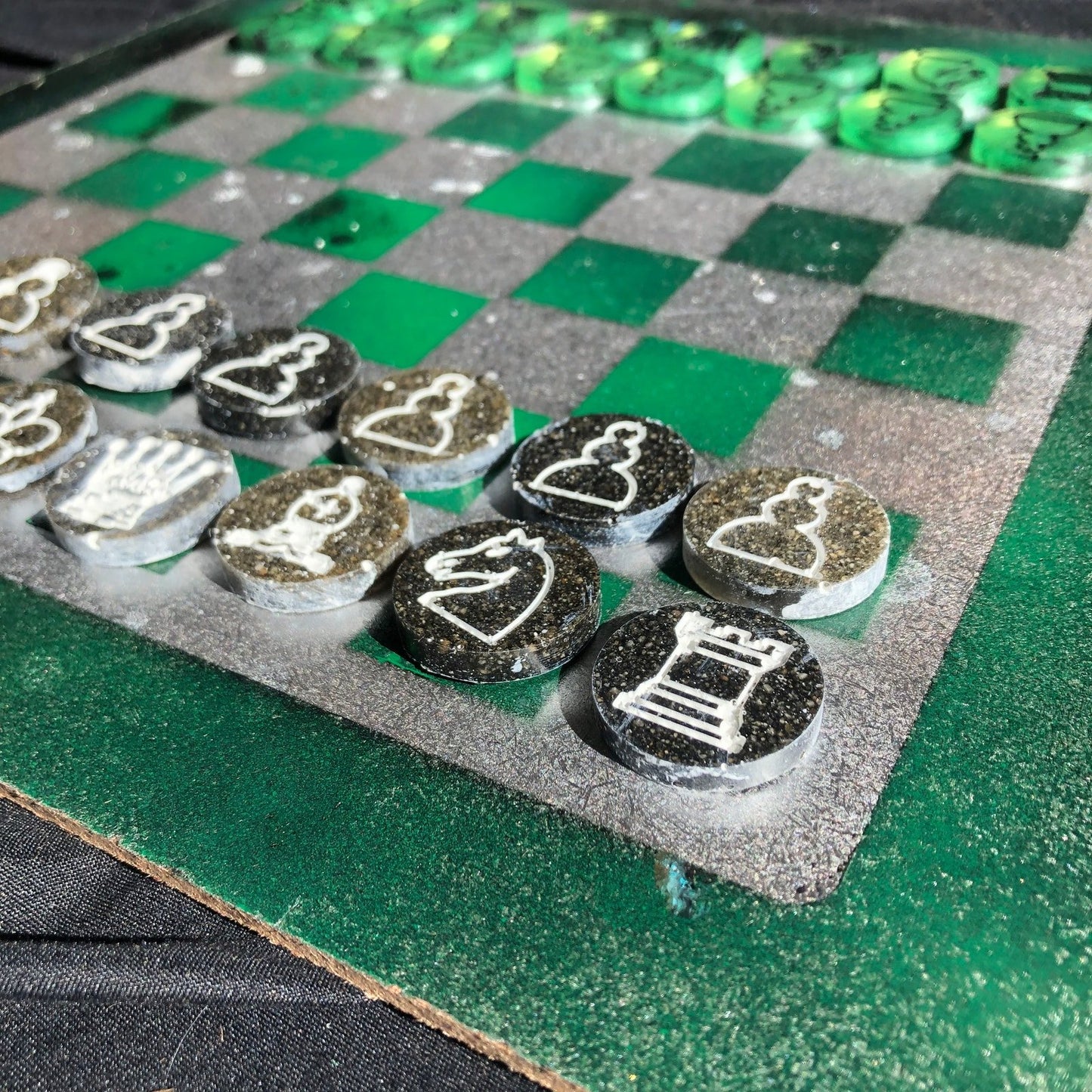 Chess Set - Silver Green
