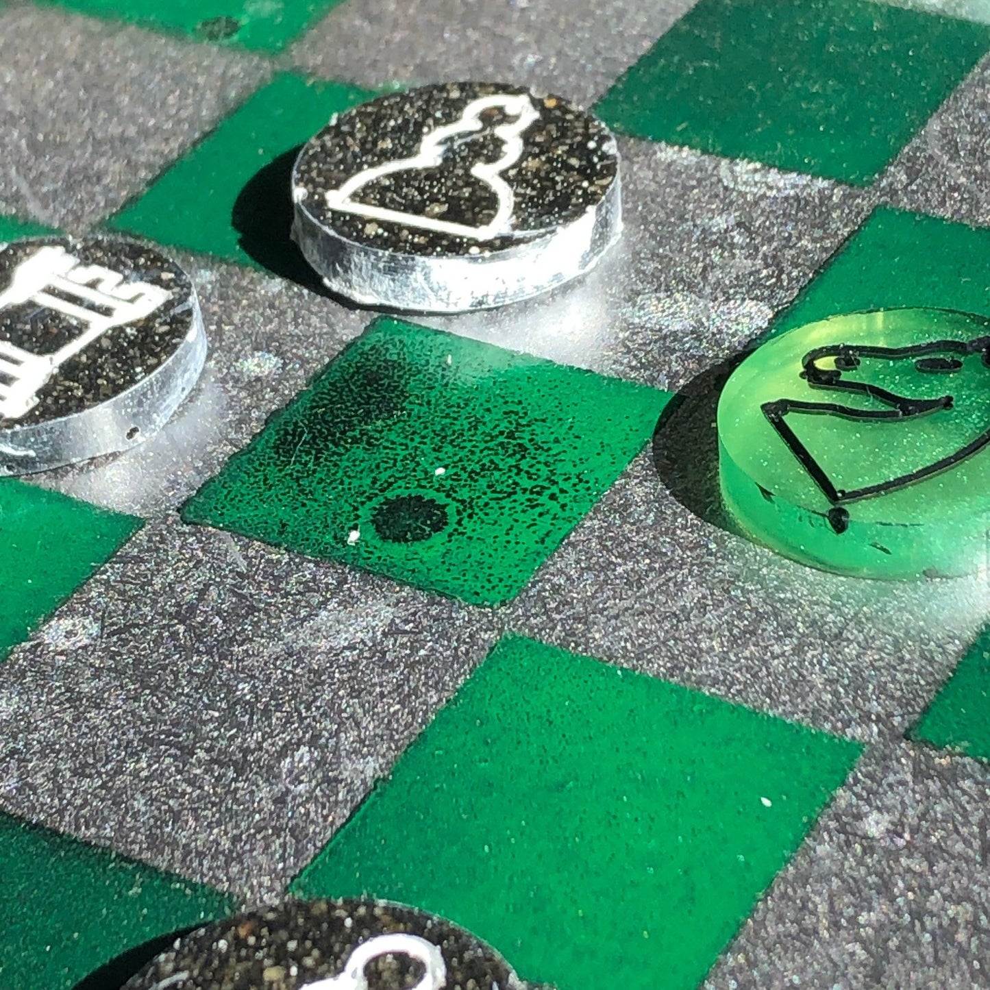 Chess Set - Silver Green