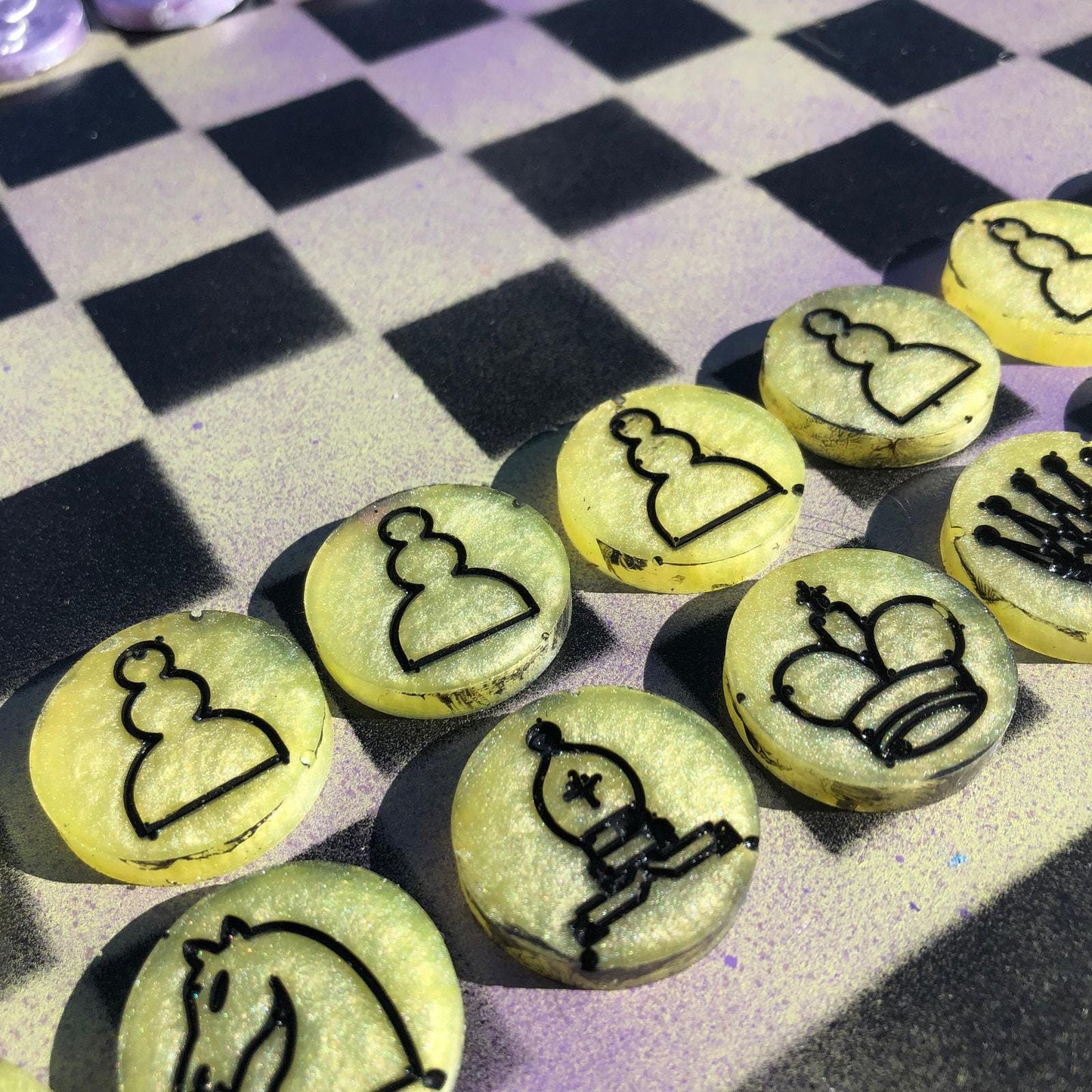 Chess Set - Purple Green Mix