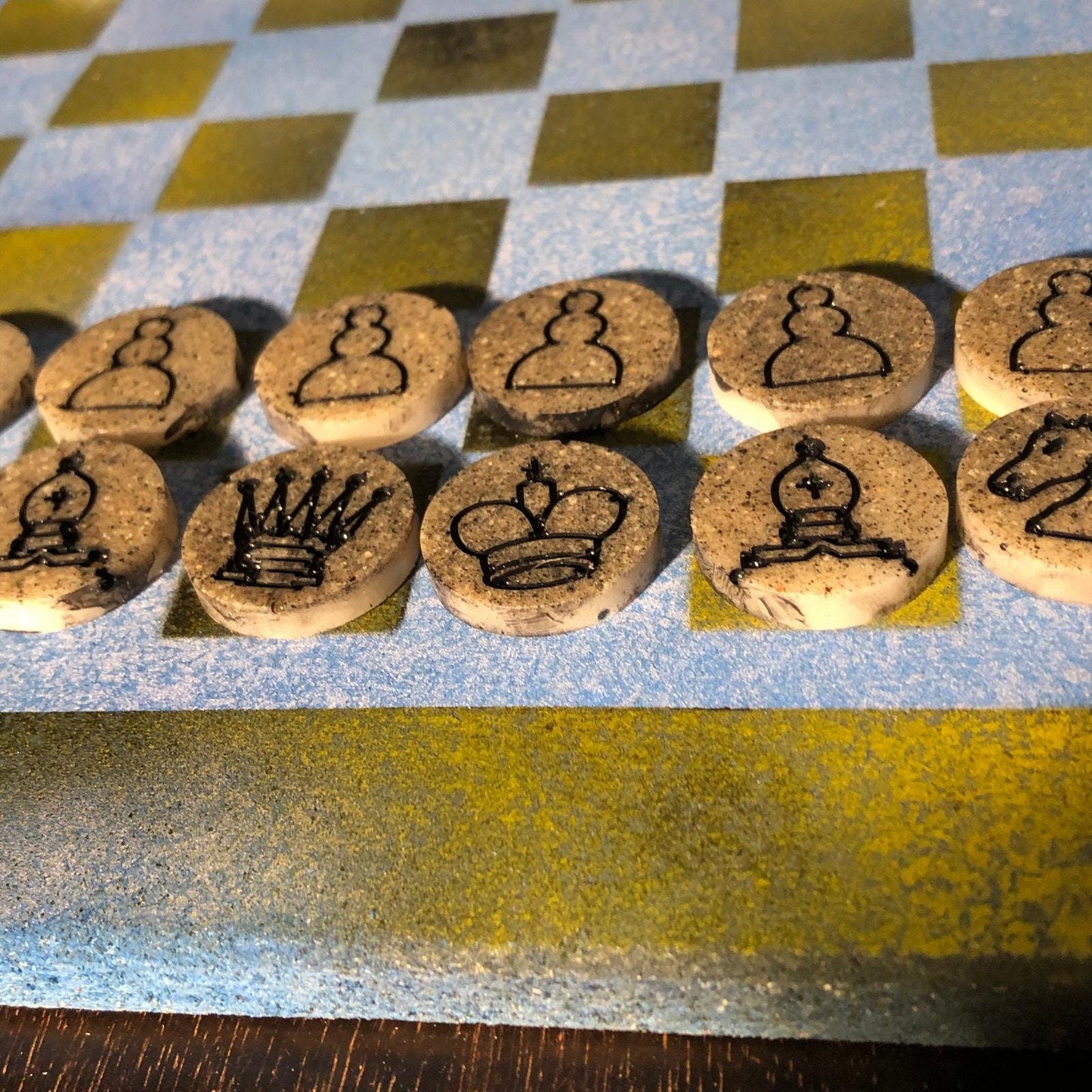 Chess Set - Faded UCLA Blue & Yellow Colors