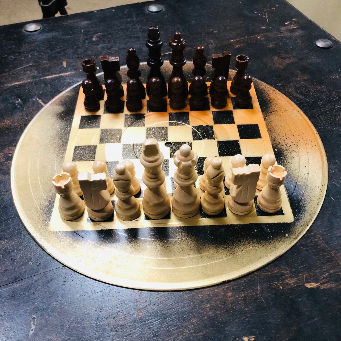 Vinyl Chess Set - Orange Gold & Black