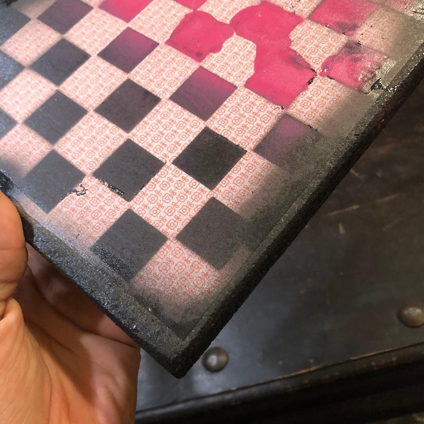 Scrapbook Chess Set - Hot Pink & Black