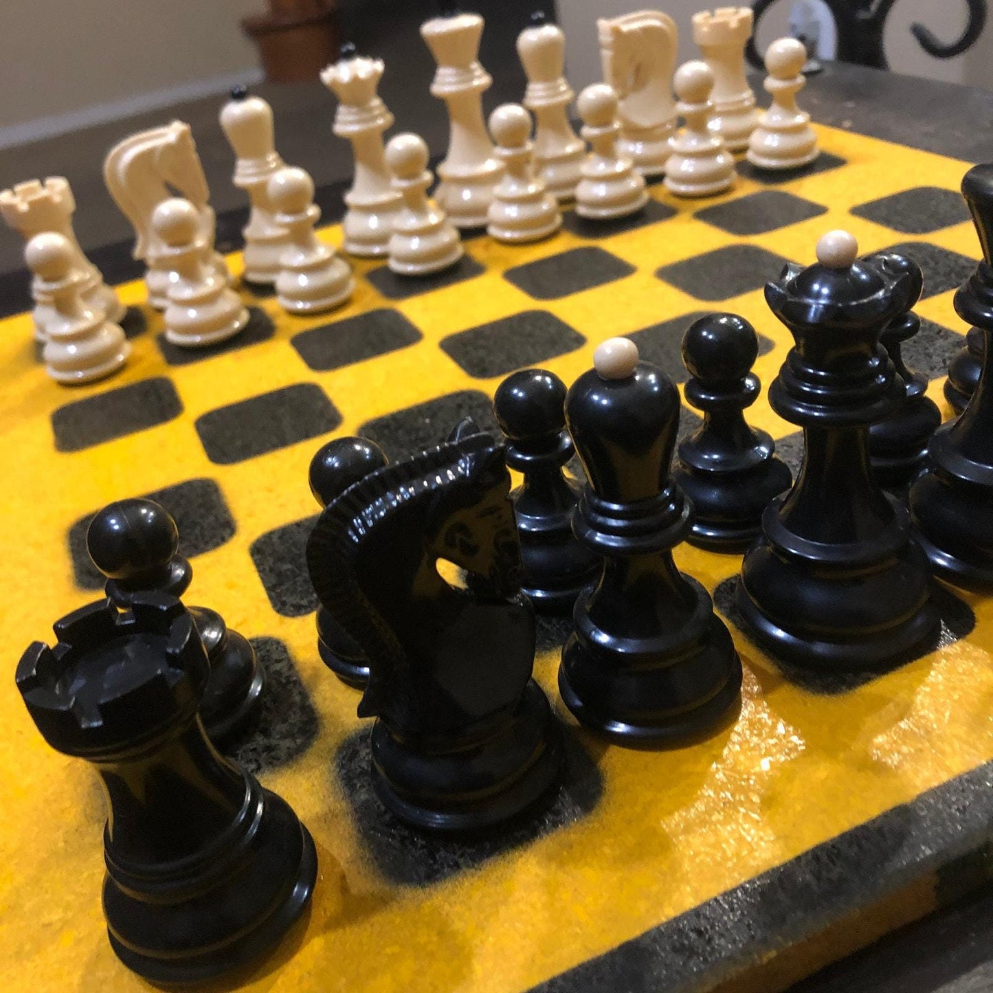 Large Chess Set - Yellow & Black