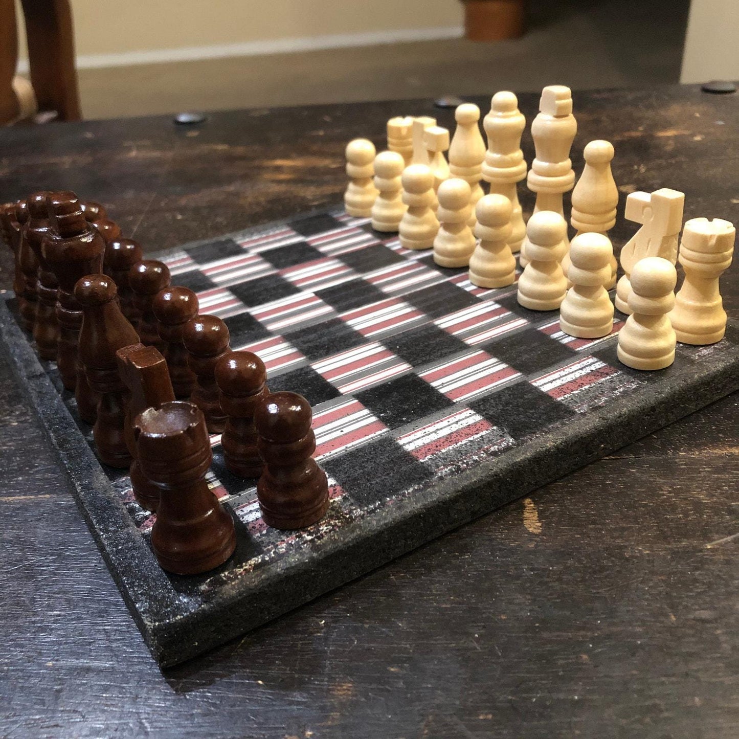 Scrapbook Chess Set - Vintaged Stripes