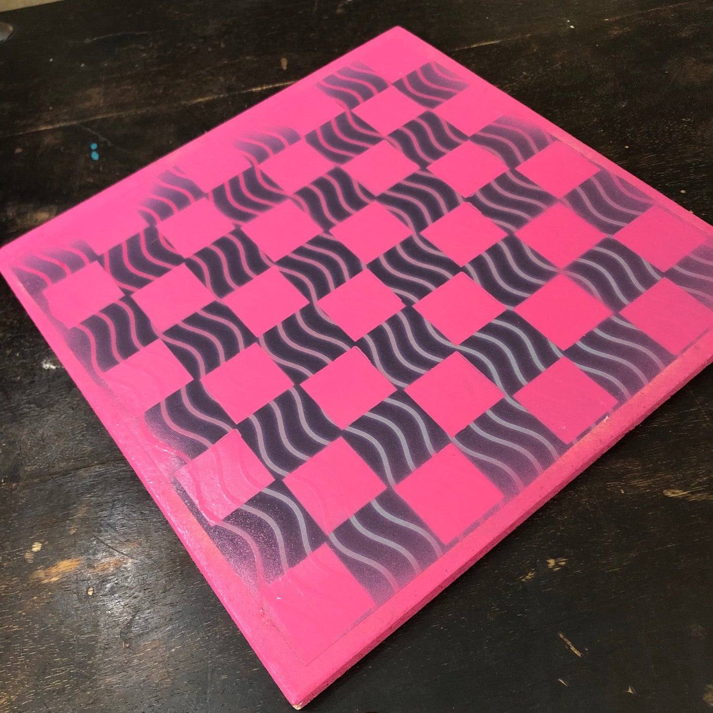Scrapbook Chess Set - Pink Waves