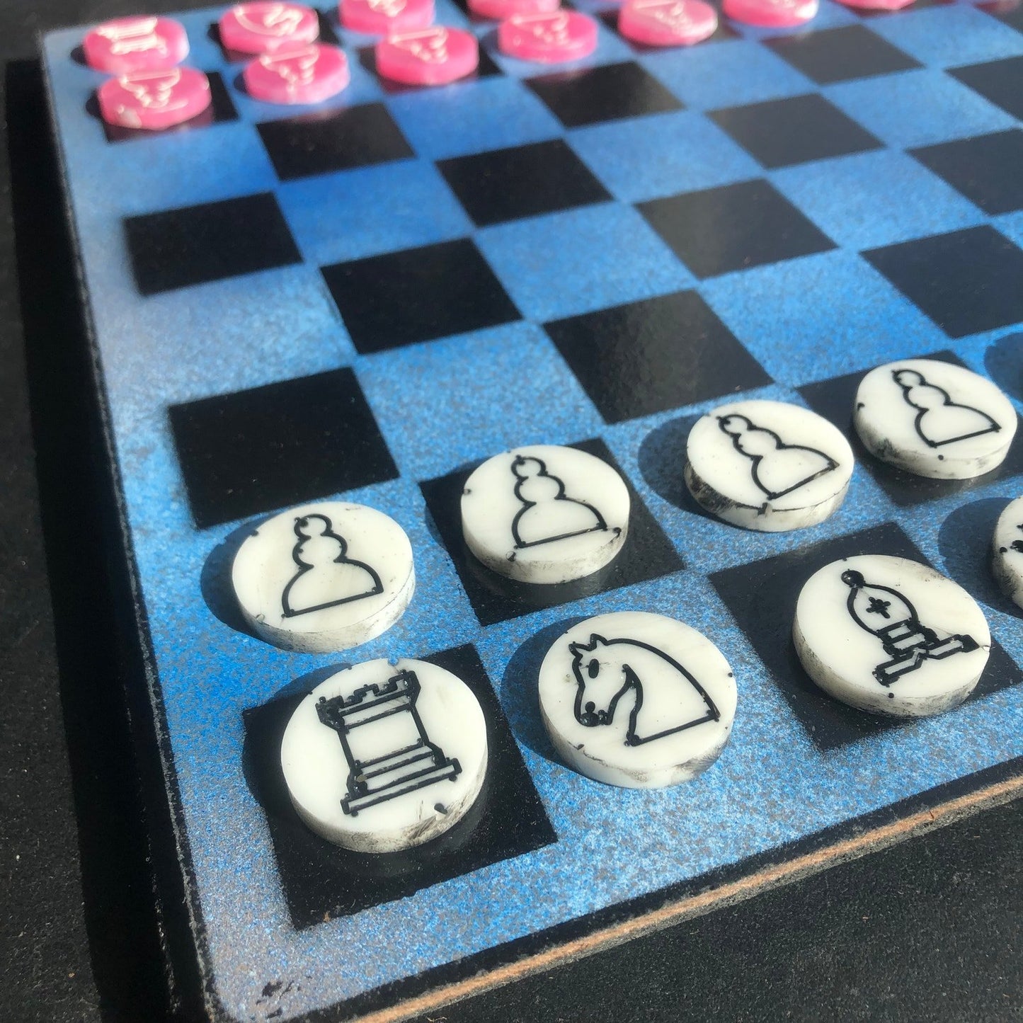 Chess Set - Blue & Pink
