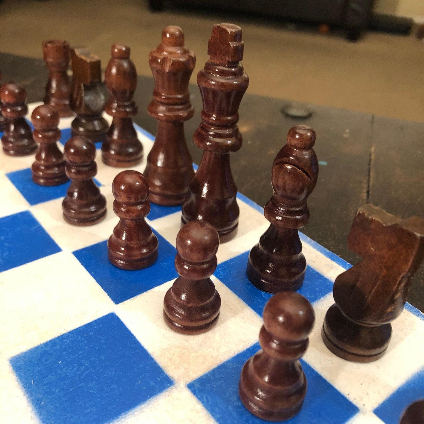 Chess Set - Simple White & Blue