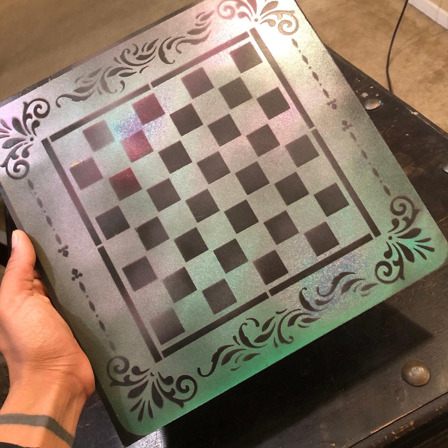 Chess Set - Metallic Purple Green