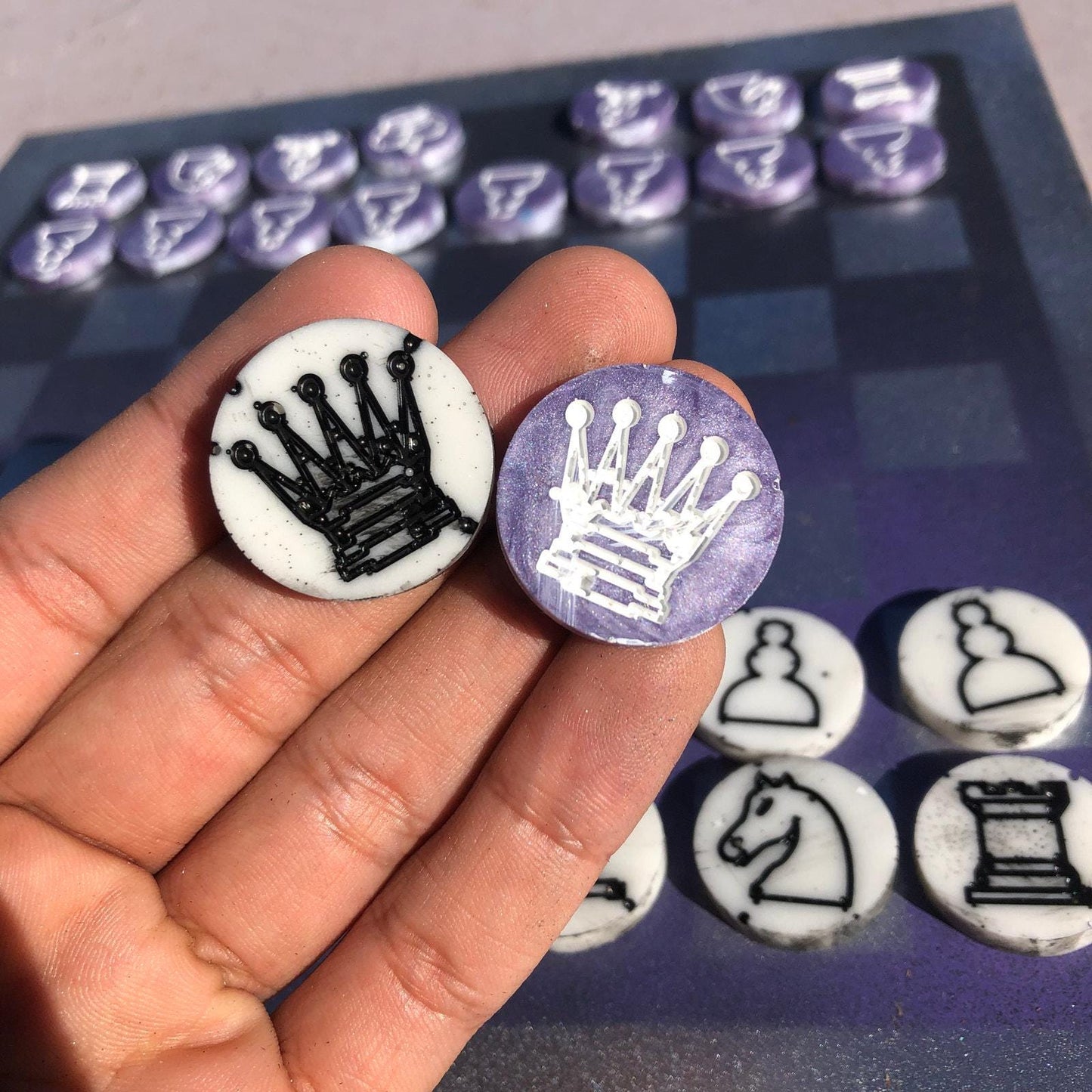Chess Set - Purple Chrome