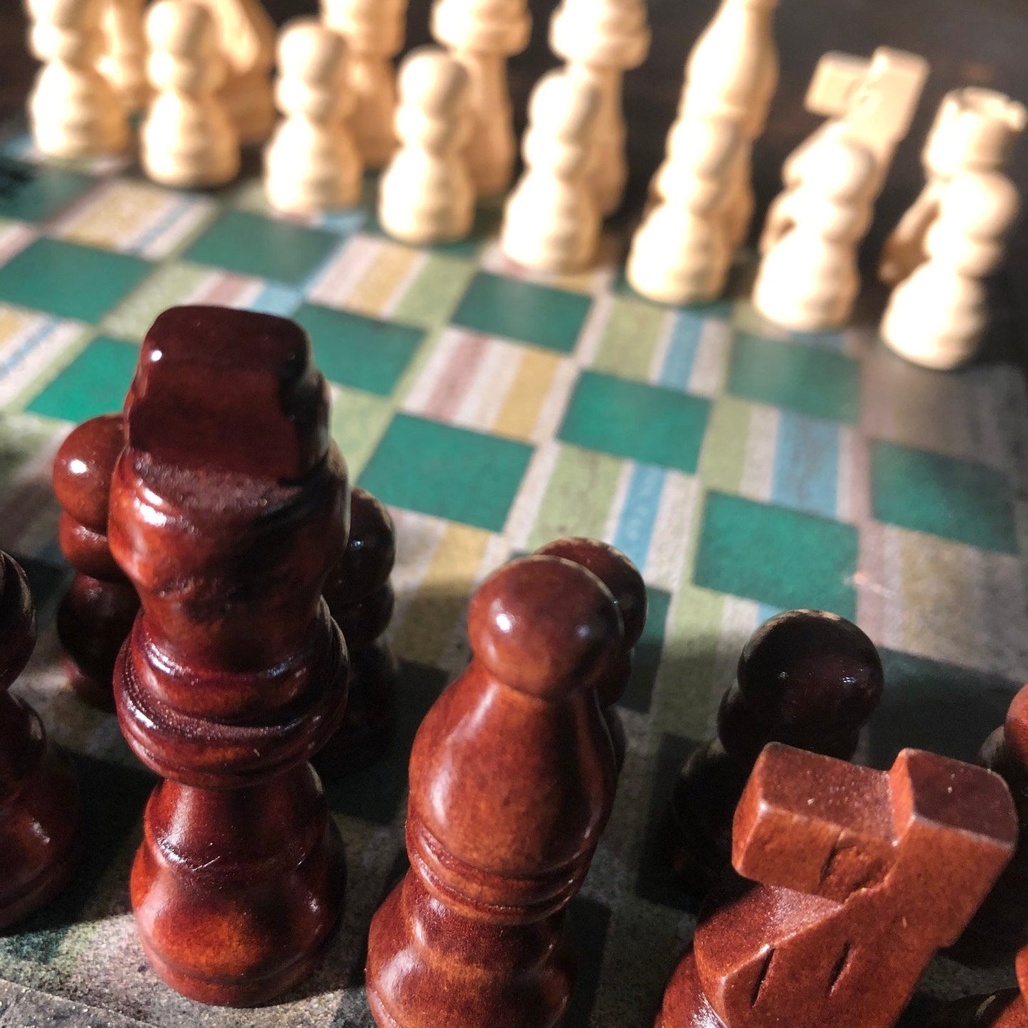 Scrapbook Chess Set - Green Vintage