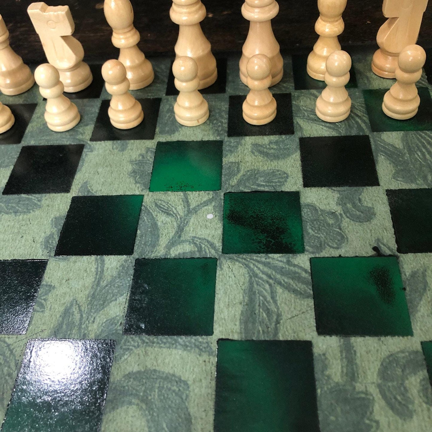 Scrapbook Chess Set - Vintage Green