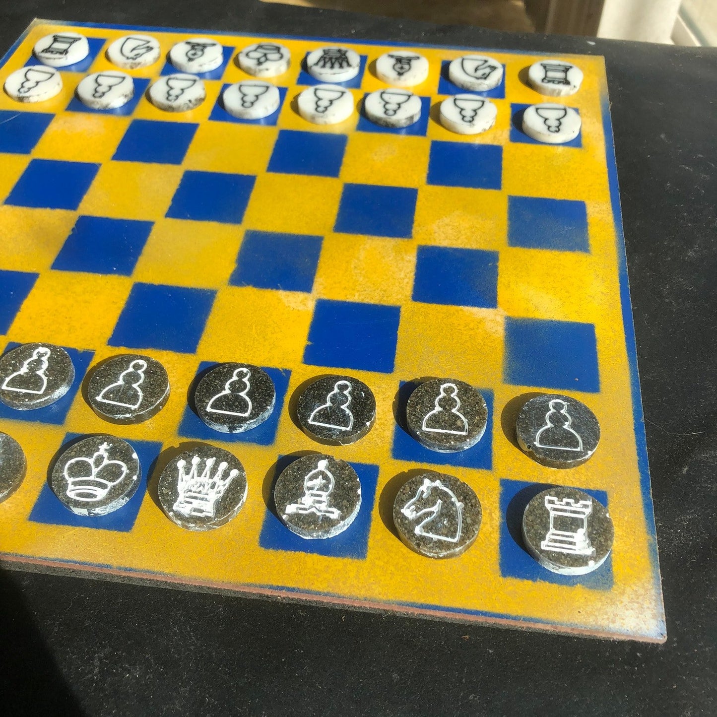 Chess Set - Yellow & Blue