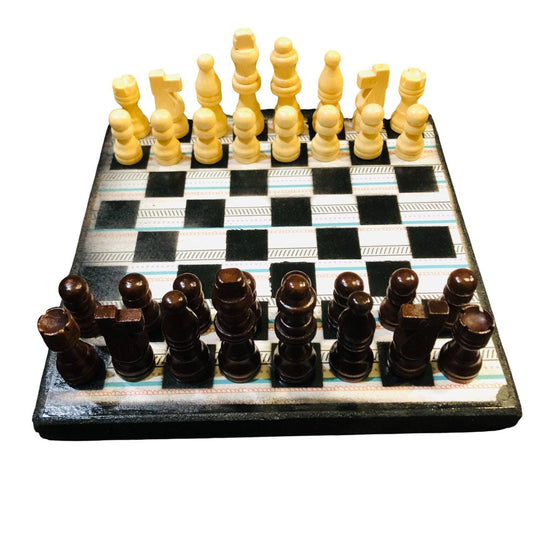 Scrapbook Chess Set - Vintage Color Stripes