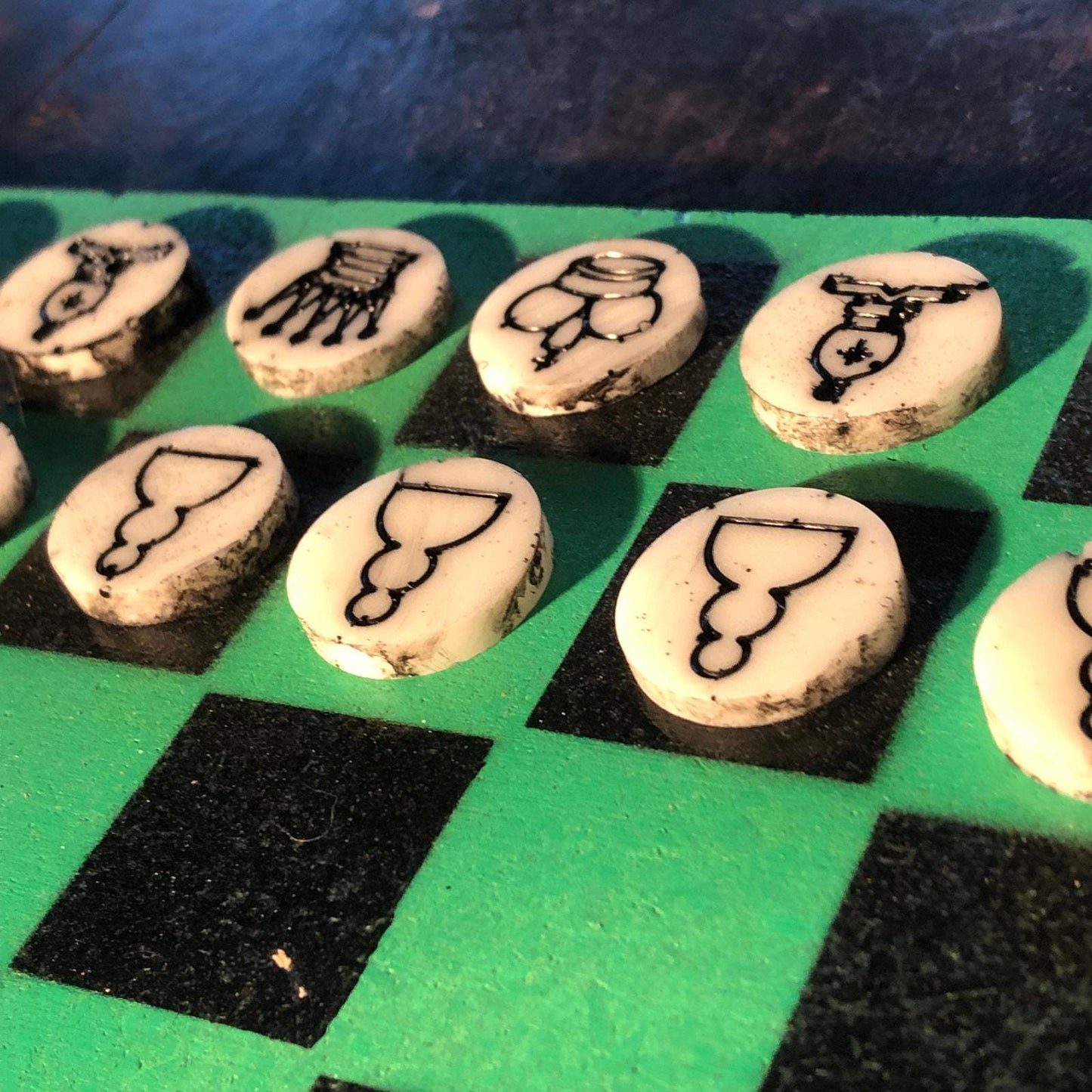 Chess Set - Green Black & Orange
