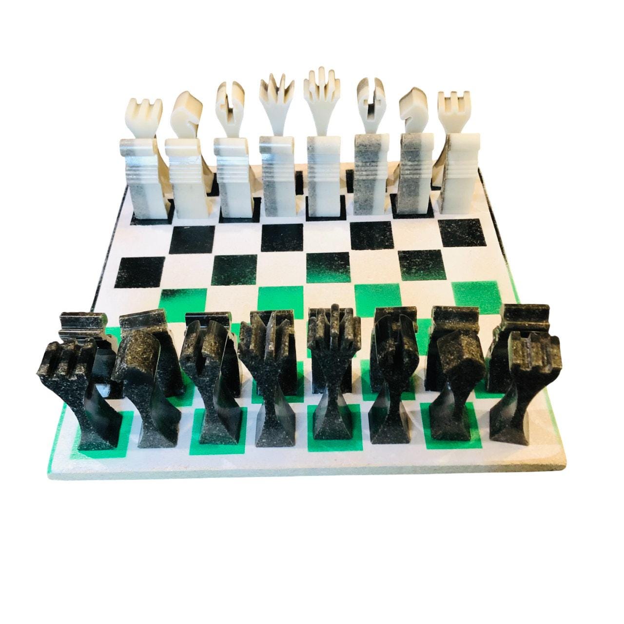 Painted Chess Set - Speed Green Royal