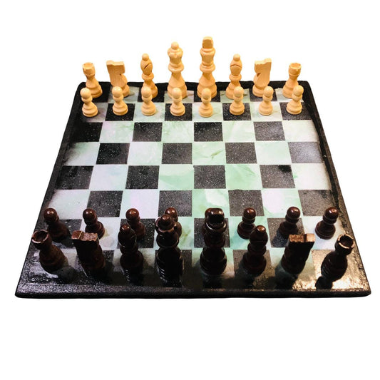 Scrapbook Chess Set - Green & Black