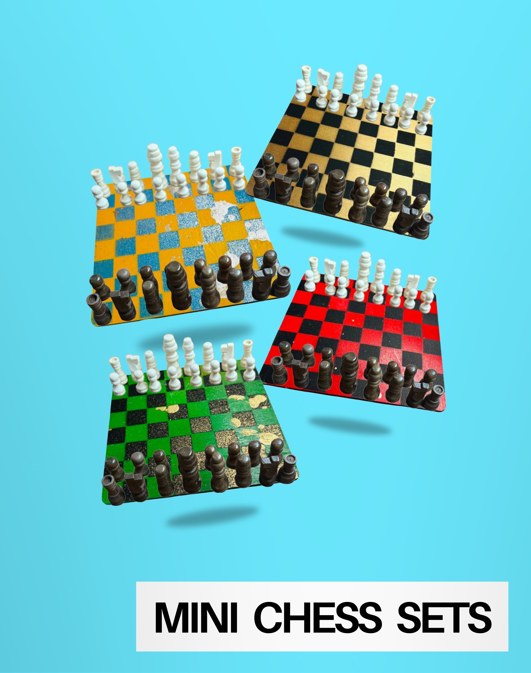 Small Rotation Chess Mini Chess Sets | Colorful Tiny Chess Sets at Sunset Chess