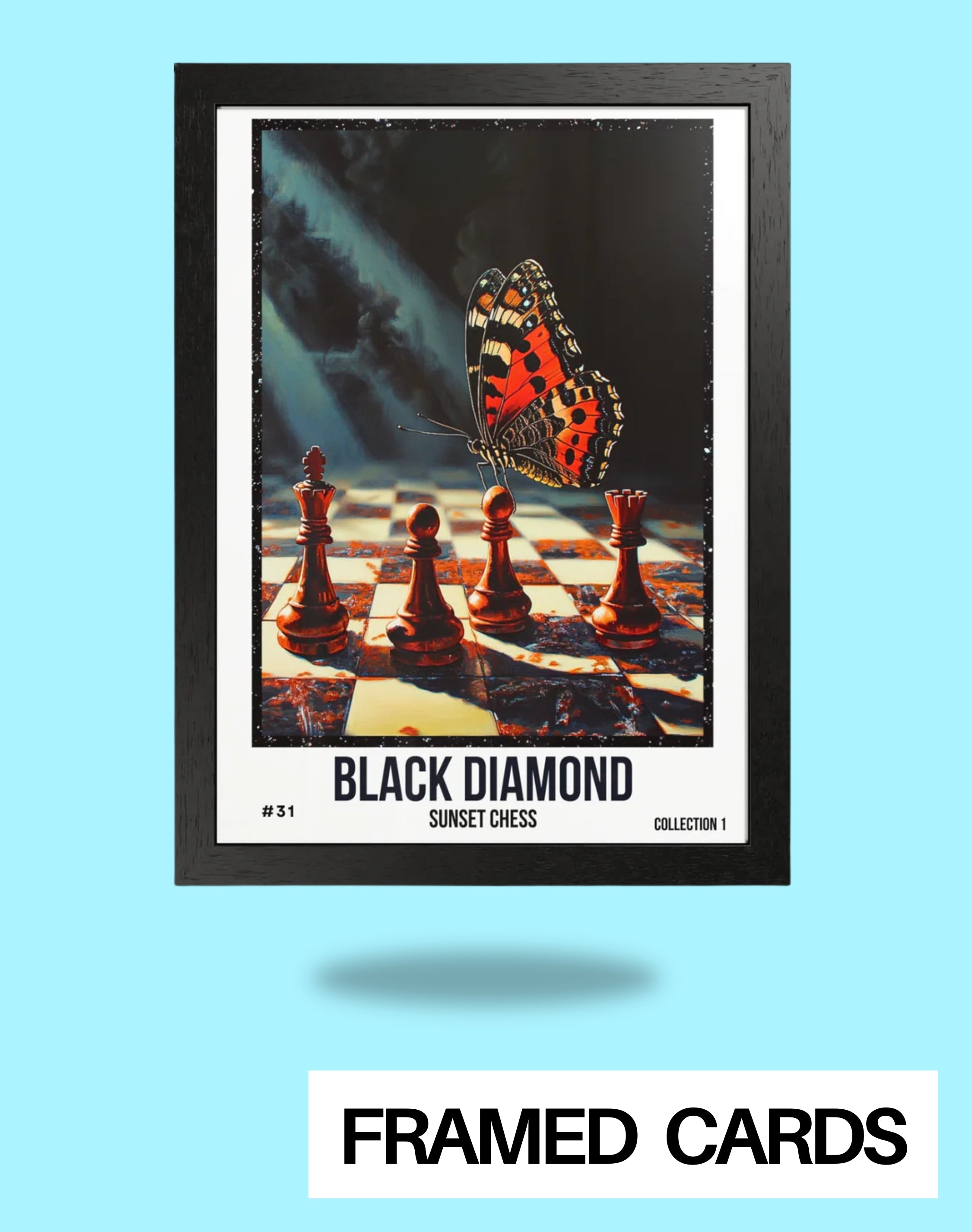 Framed Chess Art | Enlarged Cards in Premium Frames – Sunset Chess