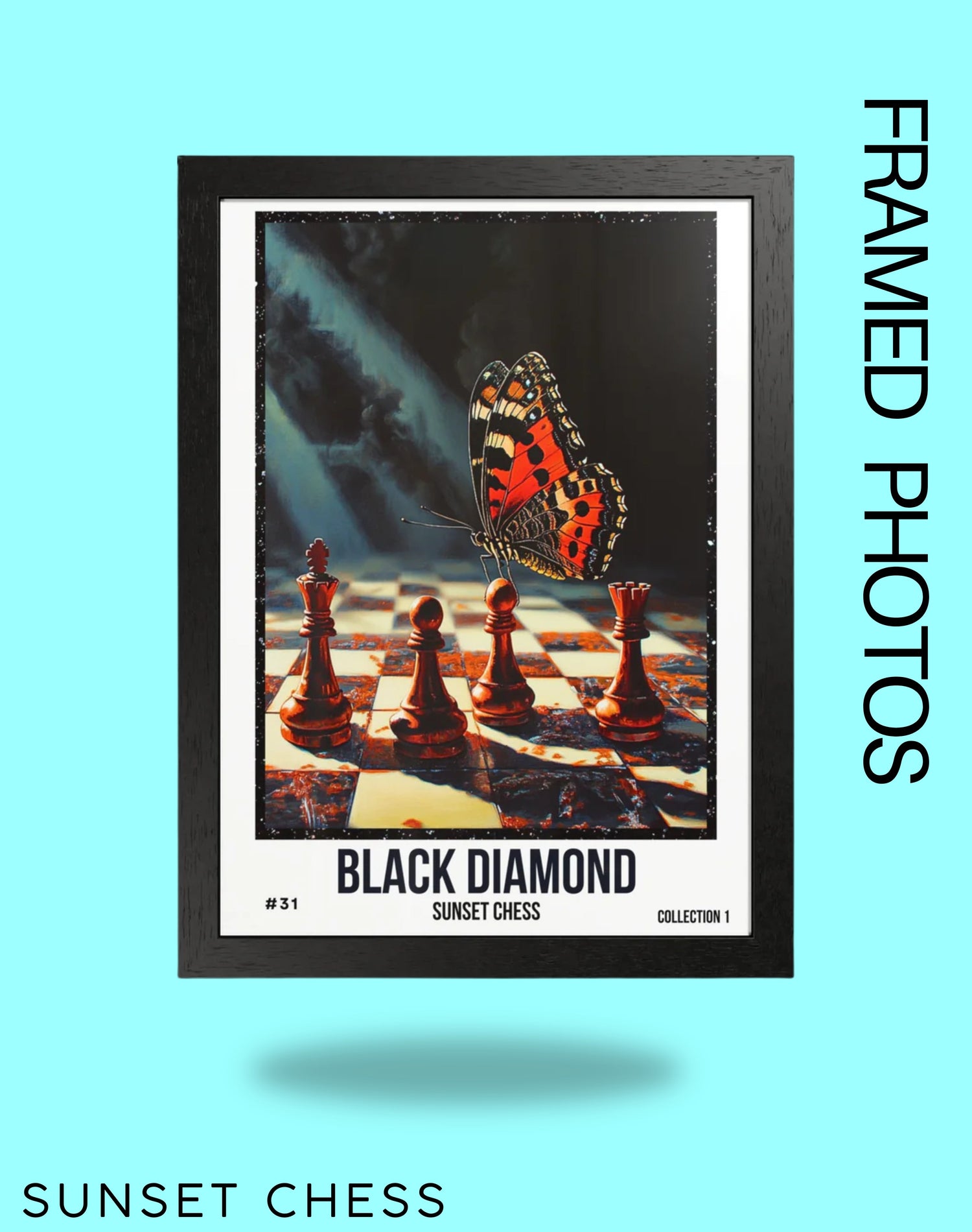 Sunset Chess Framed Posters