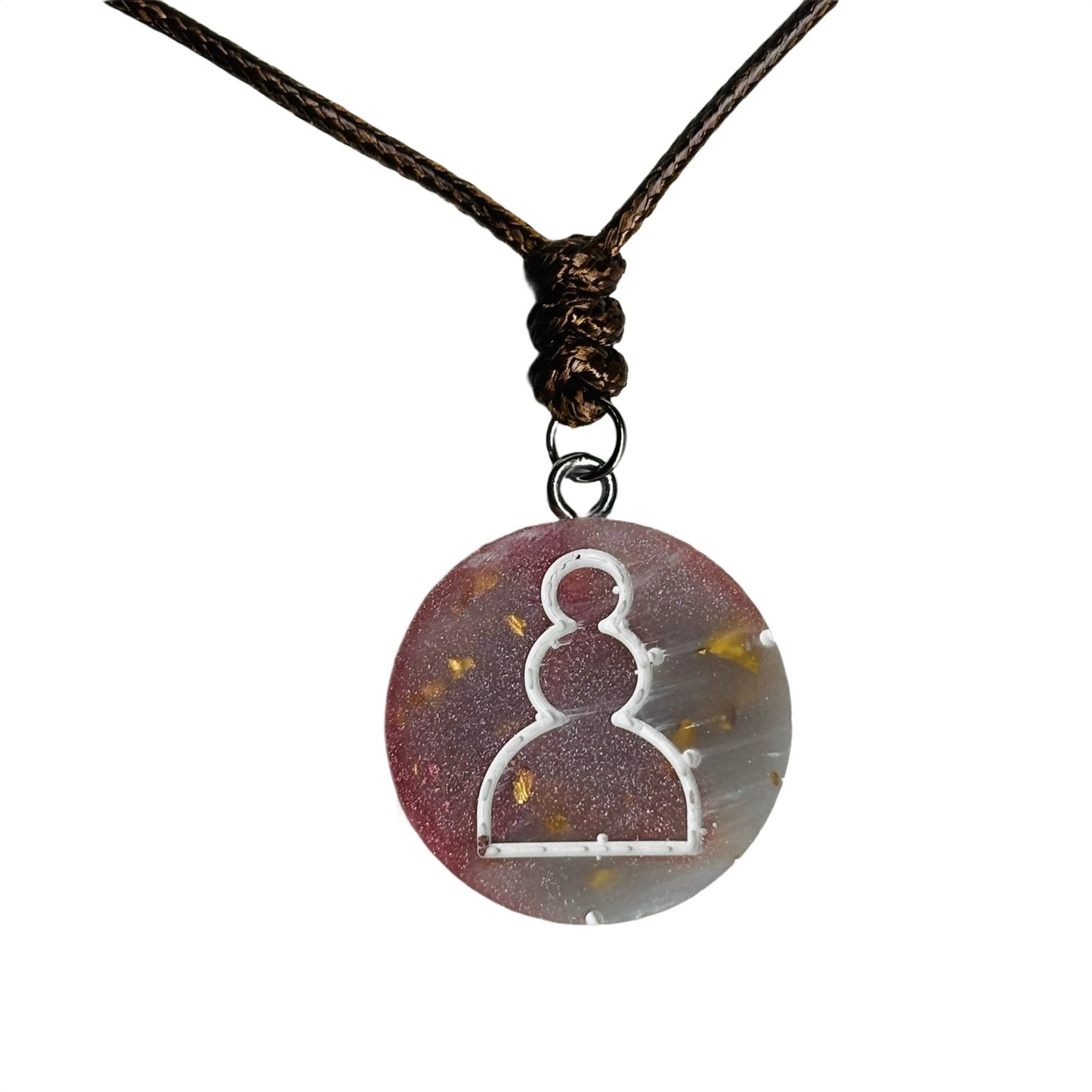 Vintage Crystal Pawn - Handmade Resin Chess Necklace
