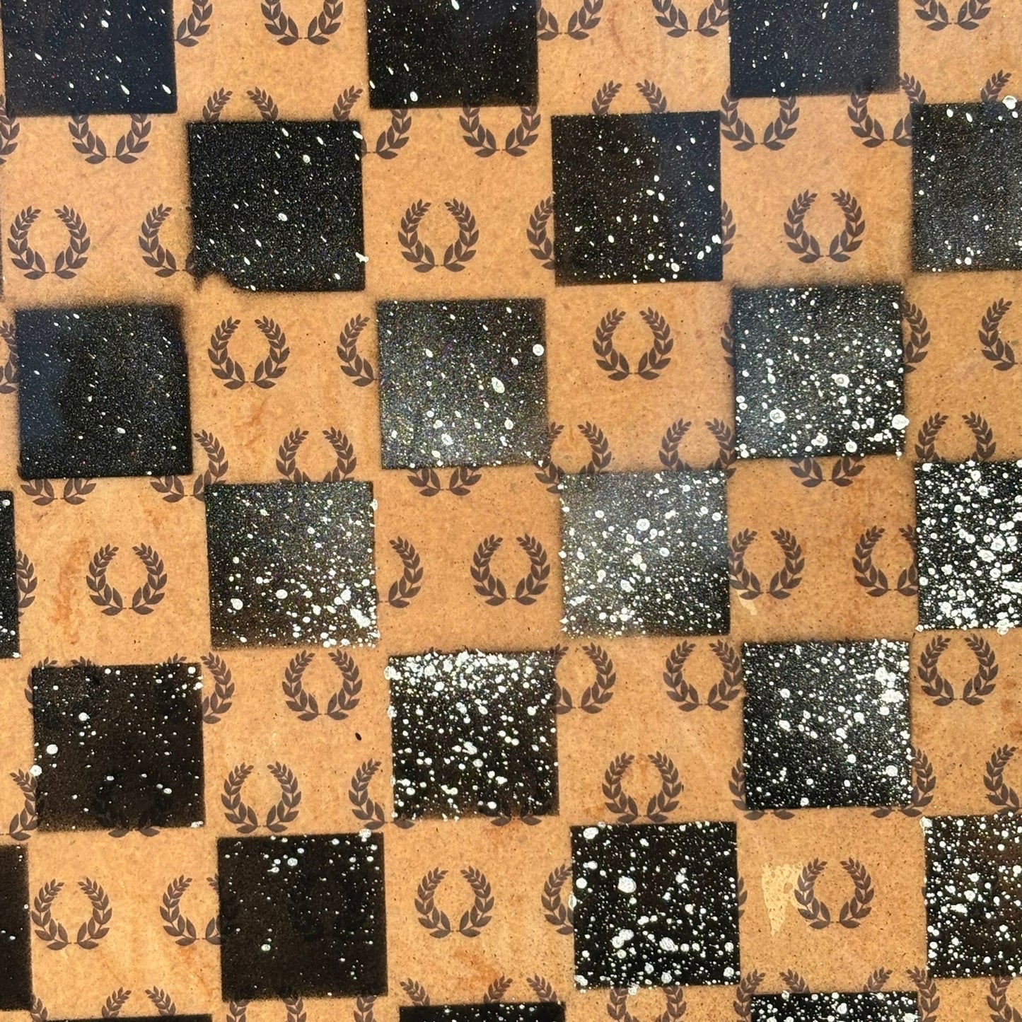 Orange Knight - Resin Coated Chess Board