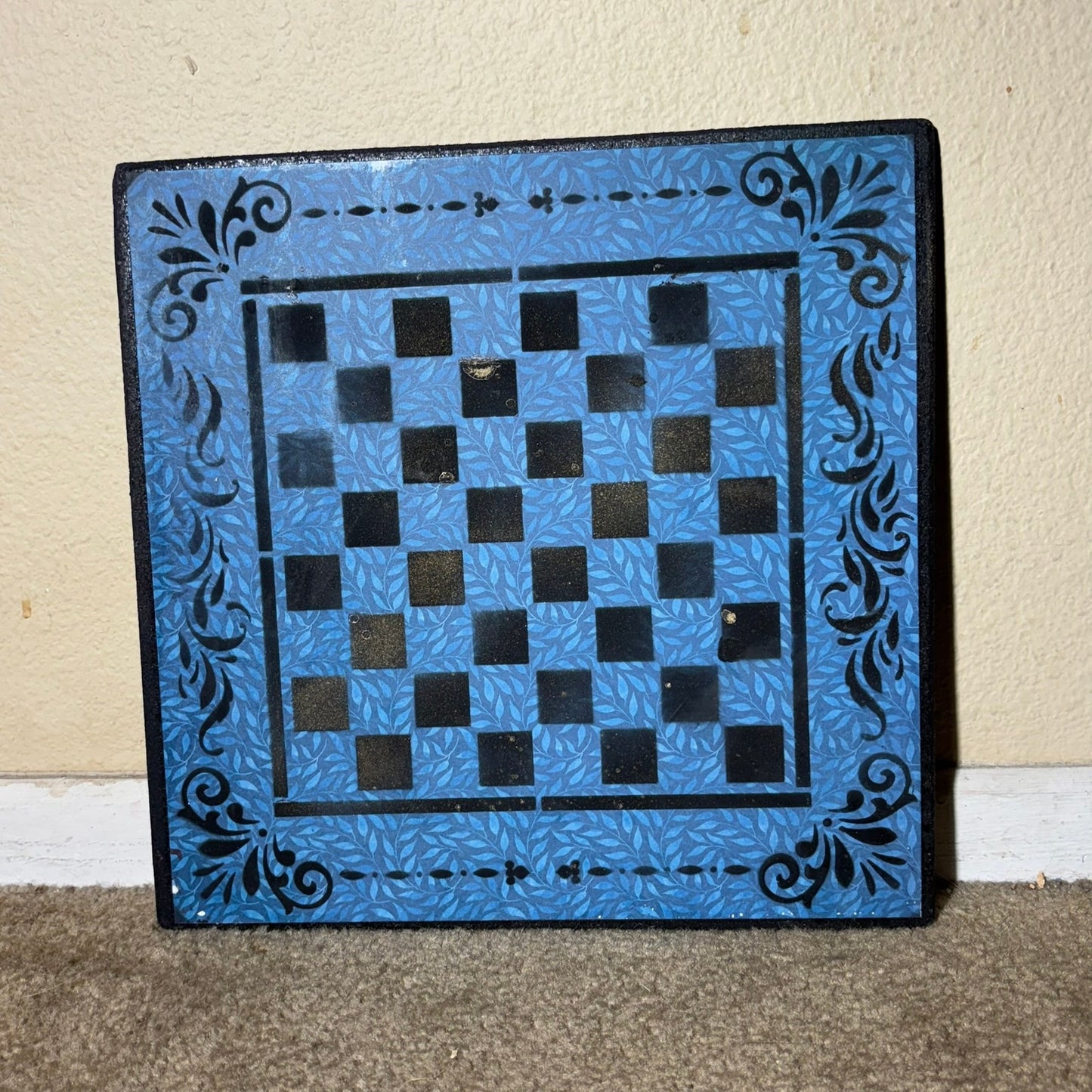 Blue & Black - Scrapbook Chess Board