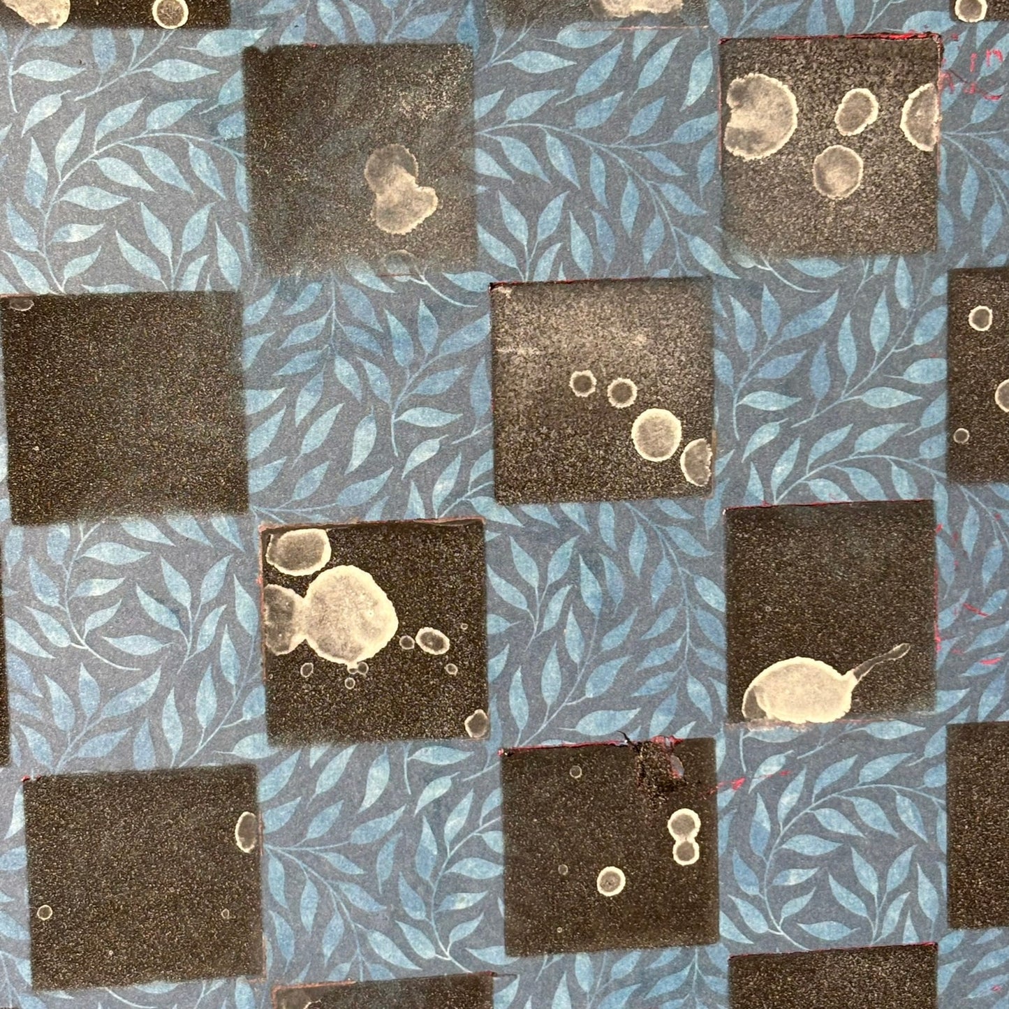 Blue Leaves - Scrapbook Chess Board