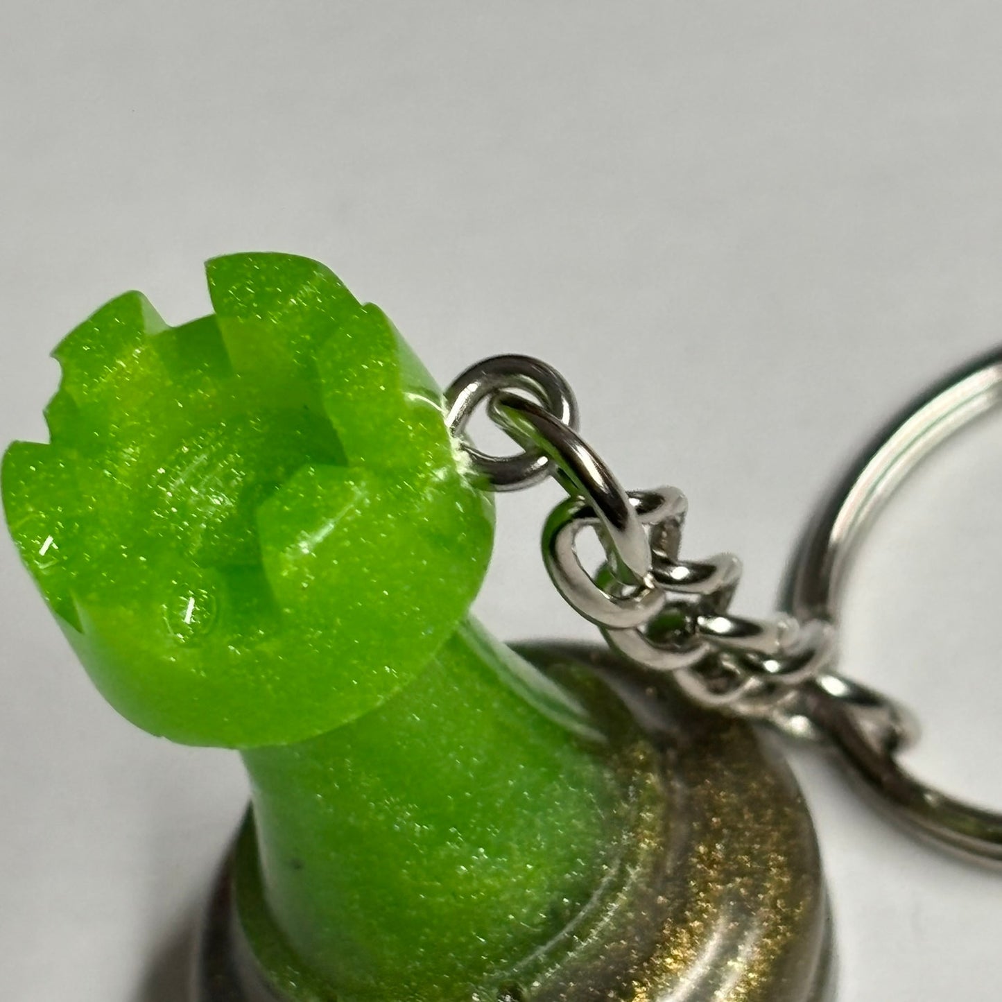 Green Rook - Handmade Resin Keychain