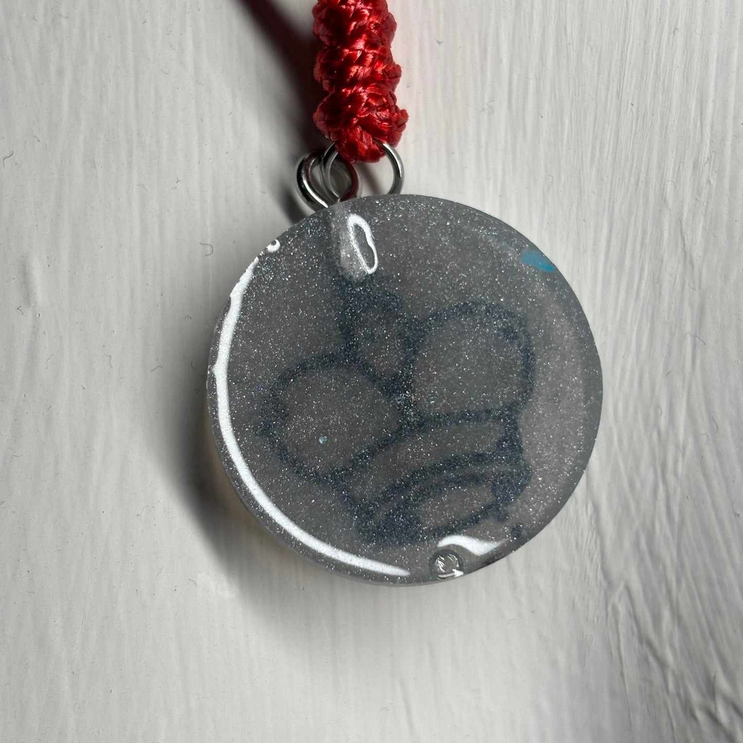 Gray/Red King - Handmade Resin Chess Necklace
