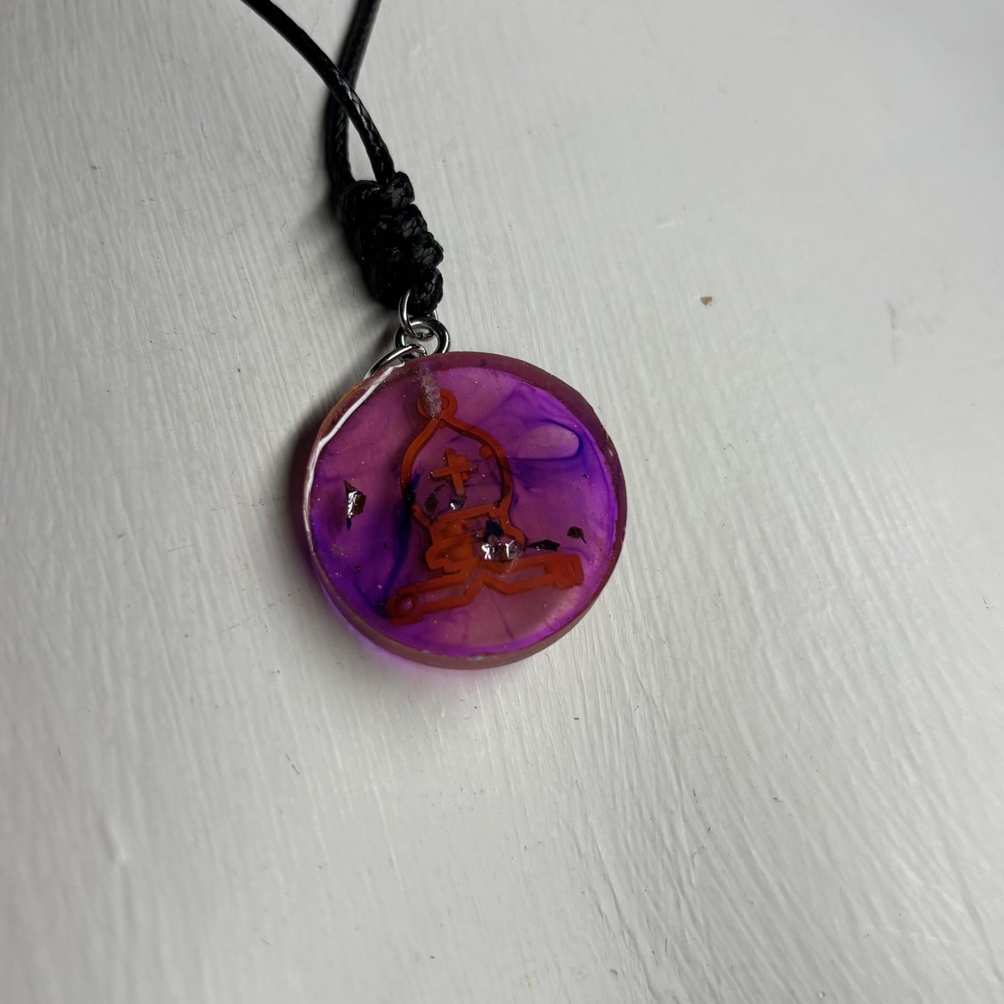Lush Purple Bishop - Handmade Resin Chess Necklace
