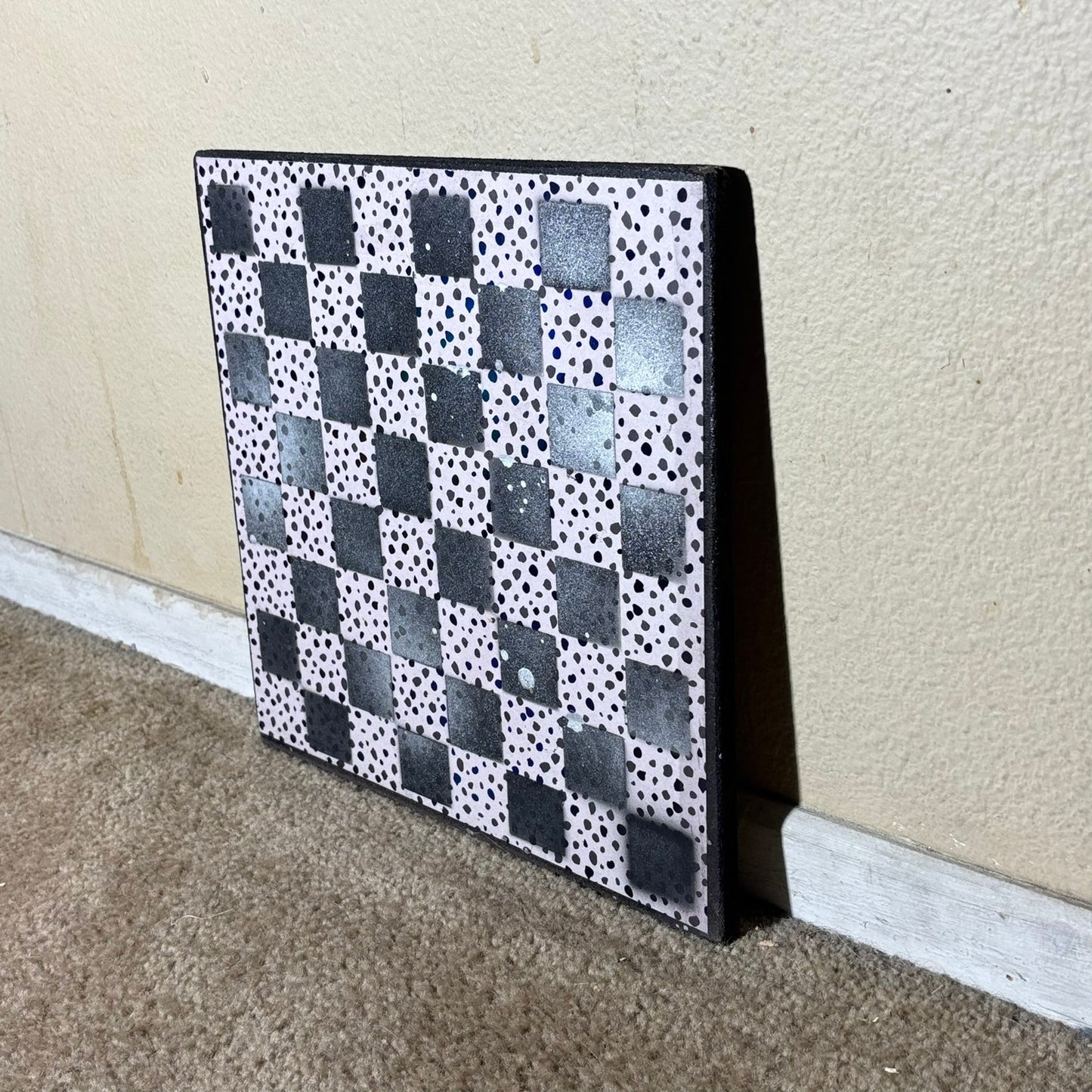Spotted Ice Black - Scrapbook Chess Board