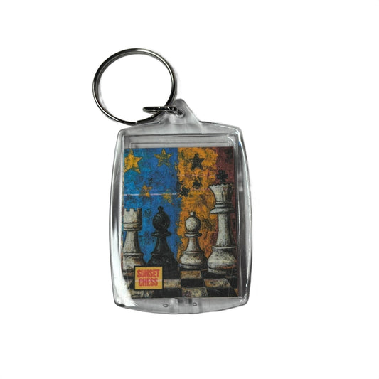Republic Of Chess - Sunset Chess Photo Keychain