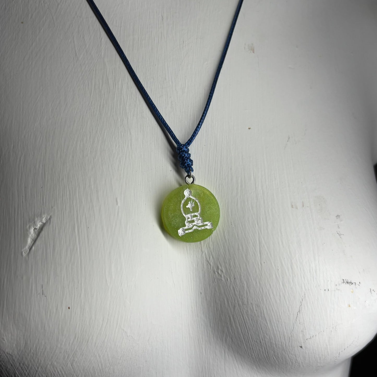 Lime Green - Handmade Resin Chess Necklace