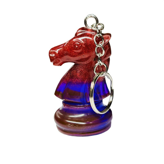 Purple Bottom Knight - Handmade Resin Keychain - Large Edition