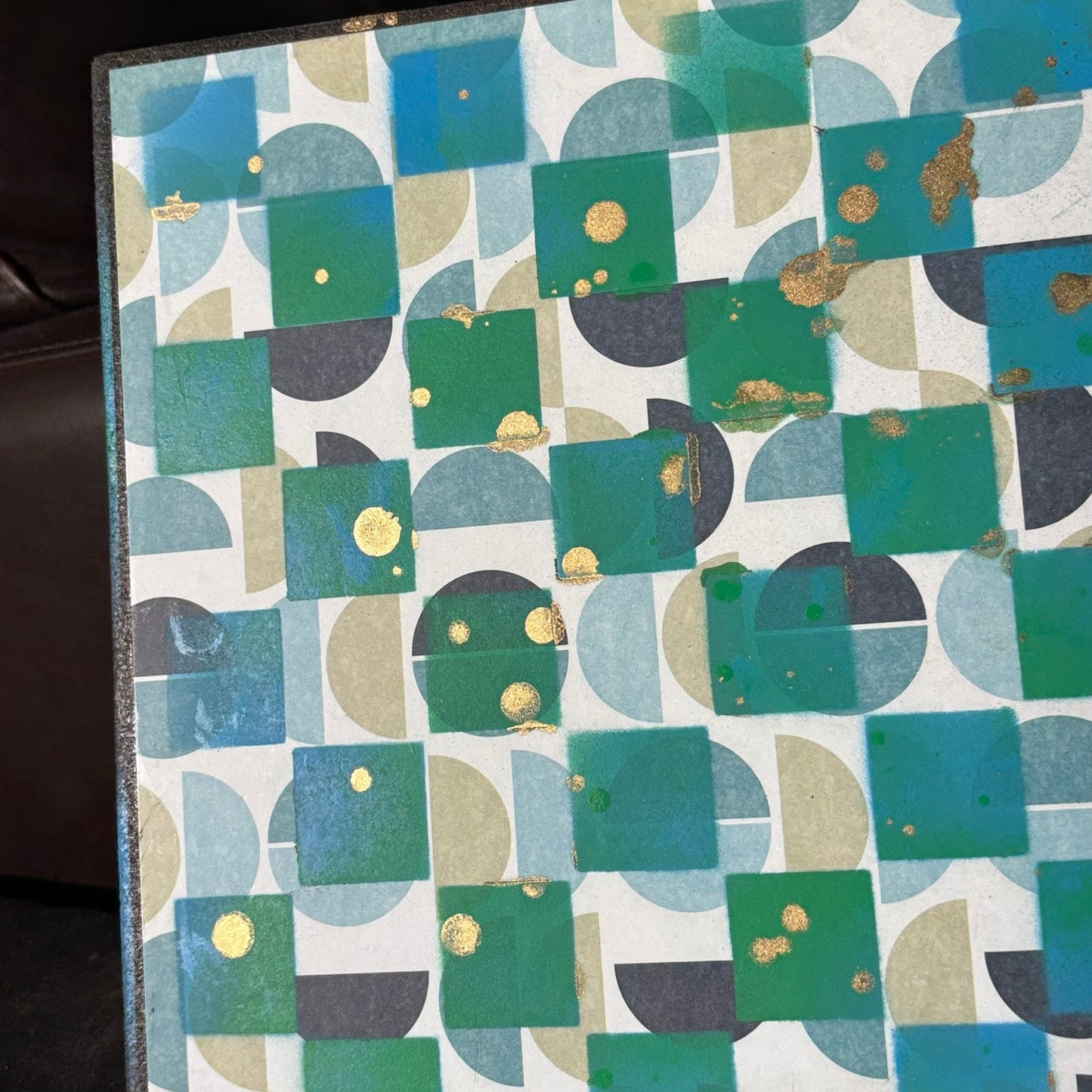Aqua Green Pattern - Scrapbook Chess Board