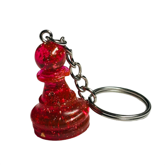Crystal Red Pawn - Handmade Resin Keychain