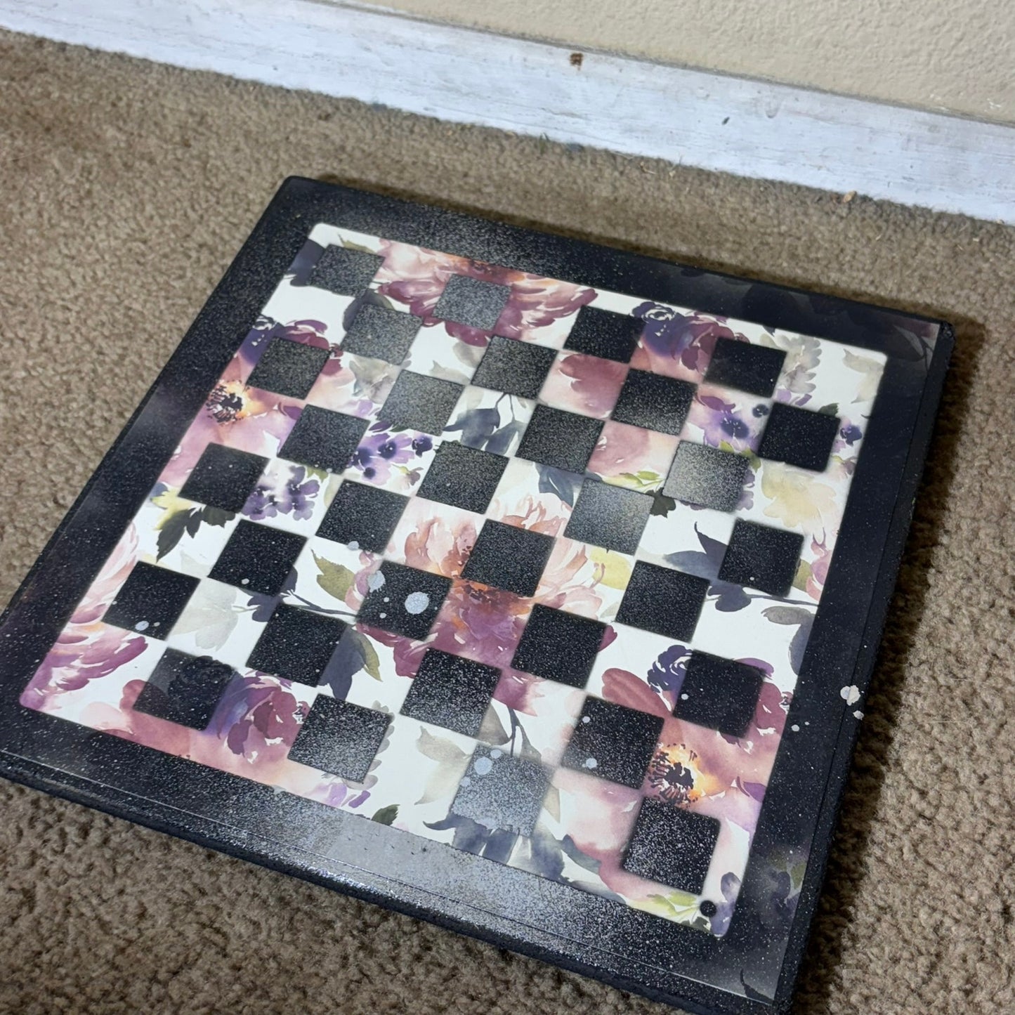 Chrome Mist Budding Flowers - Scrapbook Chess Board