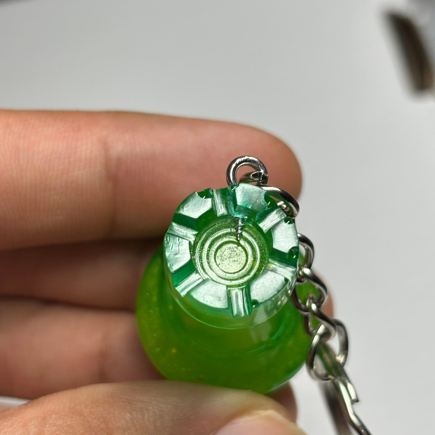 Cosmic Green Rook - Handmade Resin Keychain