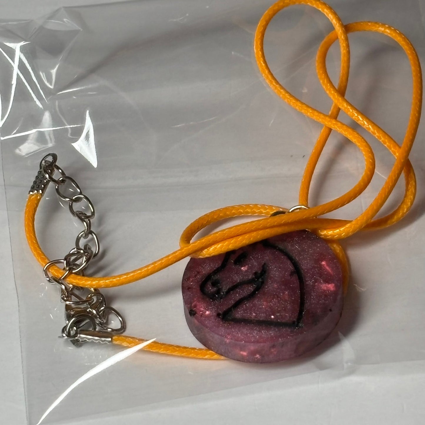 Purple/Pink Knight - Handmade Resin Chess Necklace