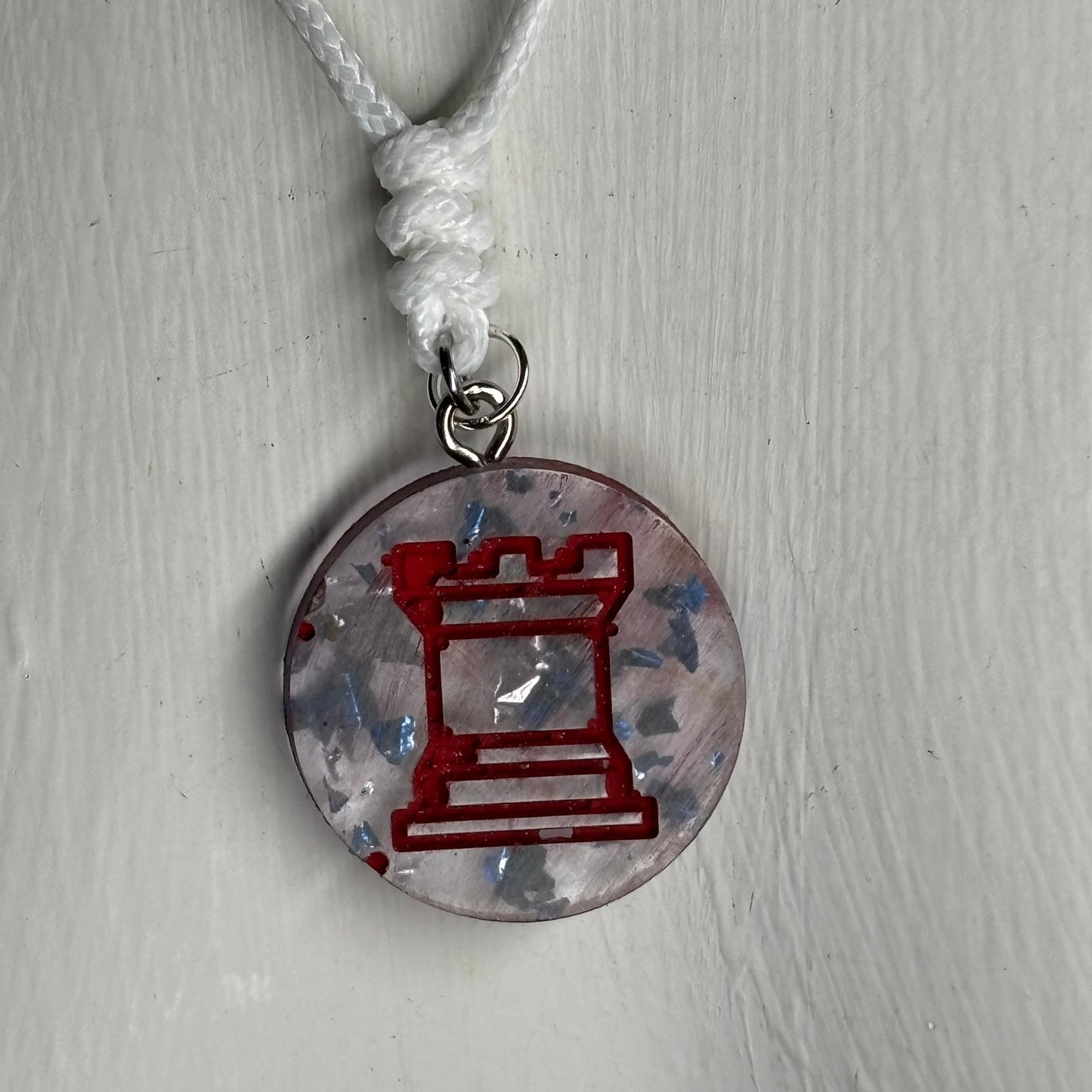 Retro Rook - Handmade Resin Chess Necklace
