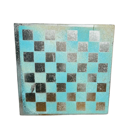 Sky Blue Chrome - Painted Double Sided Chess Board